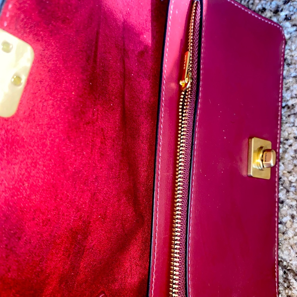 Burgundy and pink Crossbody Clutch In Signature Canvas